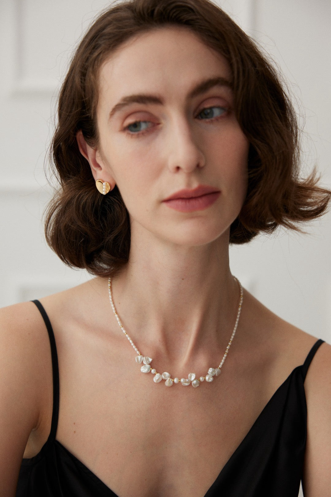 Heart Pearl Silver Earrings