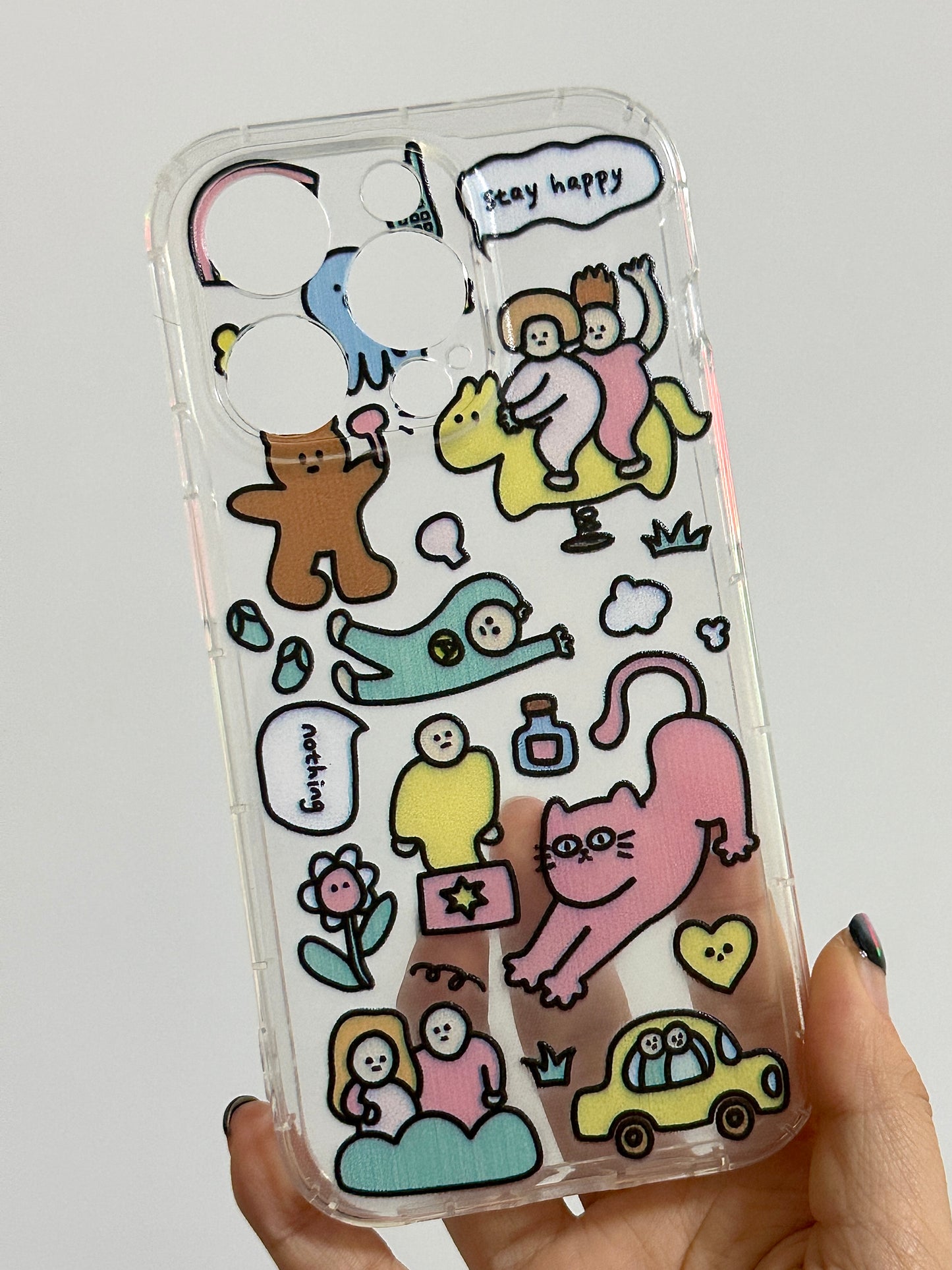 🐱My happy doodle planet | phone accessories | Three Fleas