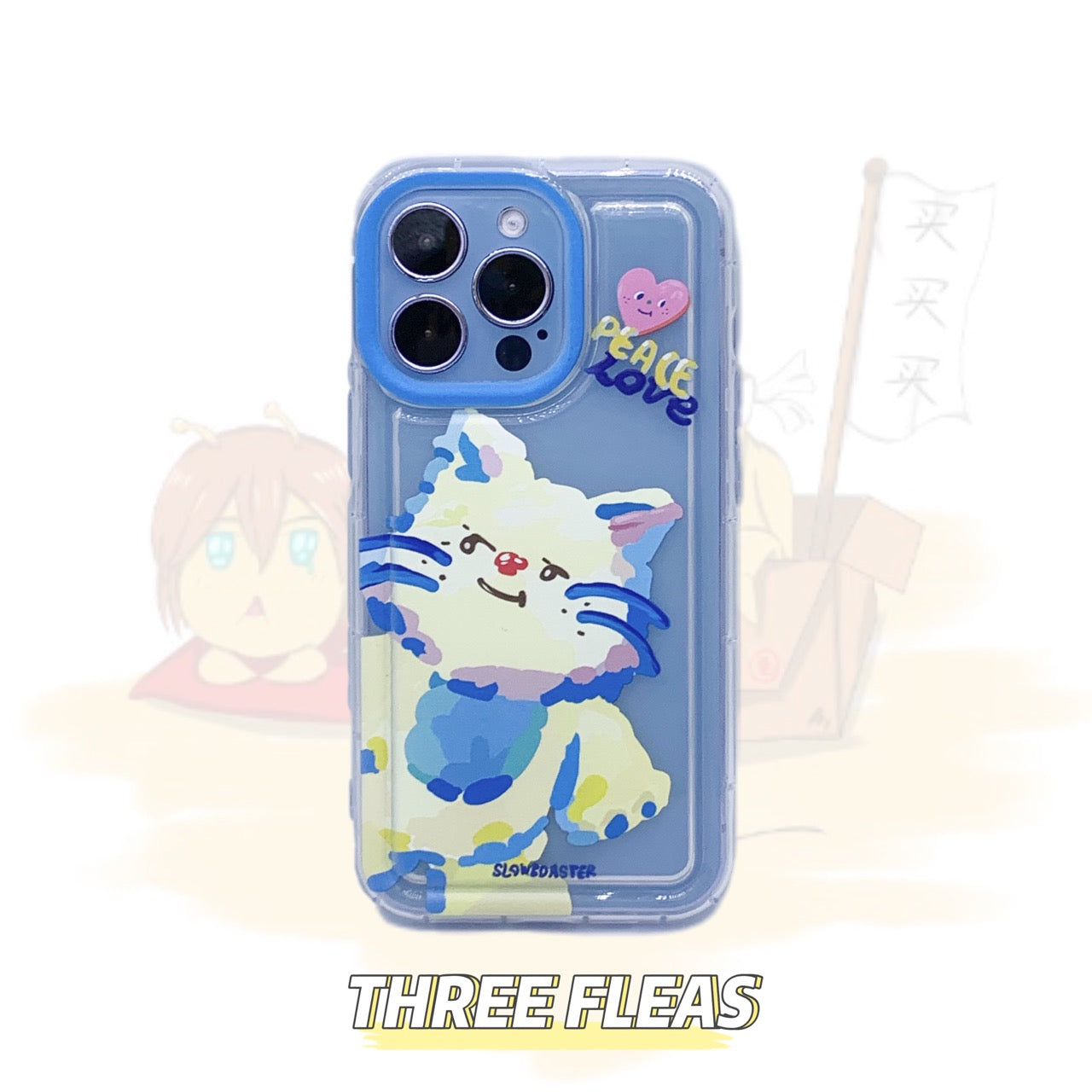 Love Peace Oil Painting Cat Phone Case