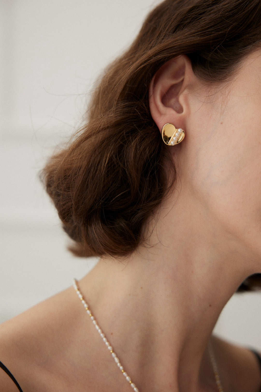 Heart Pearl Silver Earrings
