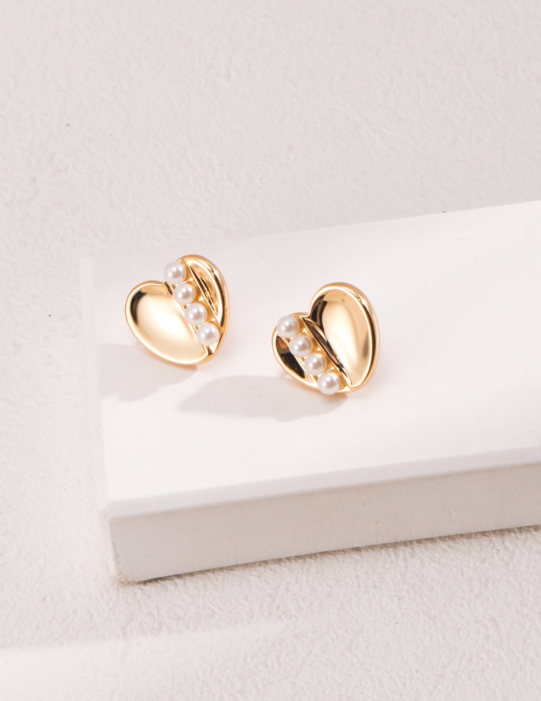 Heart Pearl Silver Earrings