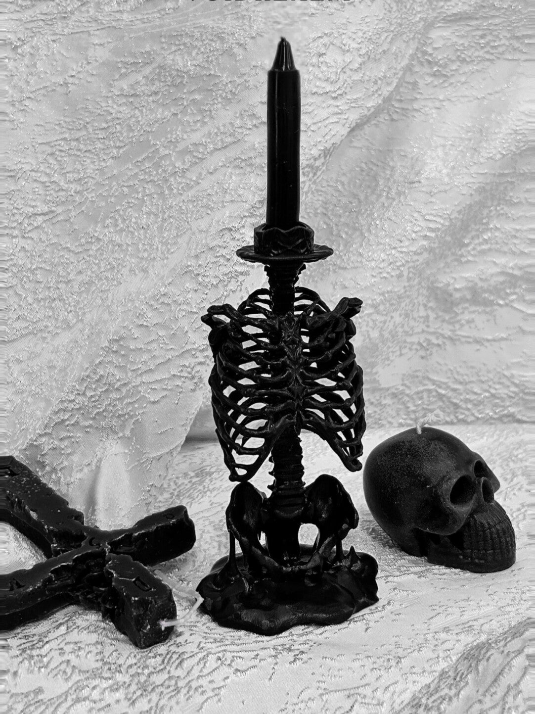 3D Printed Dark Gothic Rib Candle Holder | Lifestyle | Three Fleas