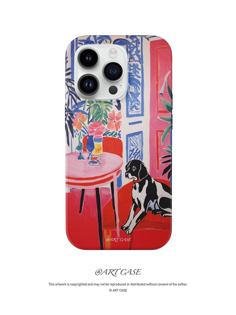 Black Dog Printed Phone Case