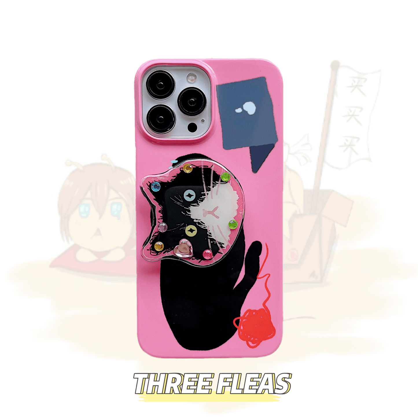 Black Pink kitten phone case