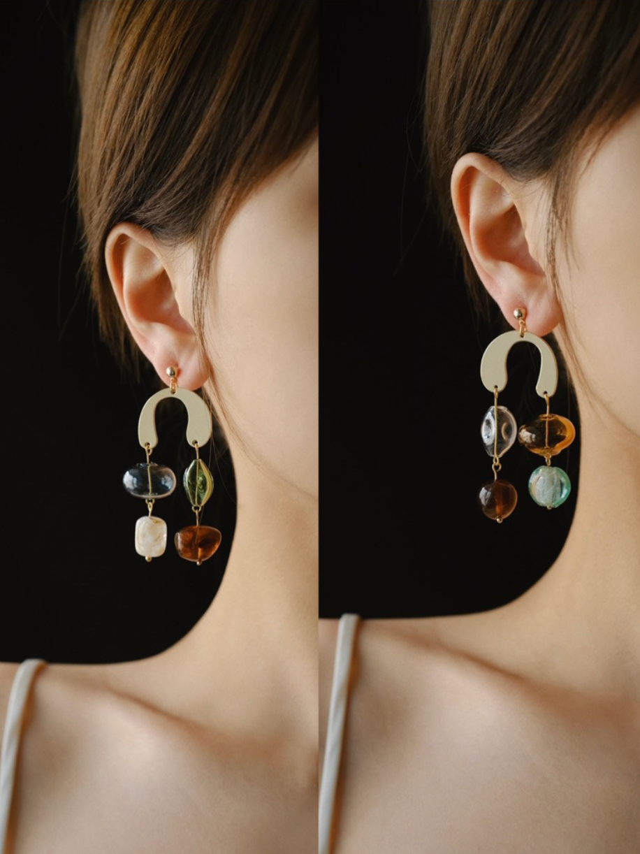 Bubble Glass Chandelier Earrings