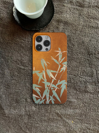 「Chinoiserie」Bamboo Printed Golden Phone Case