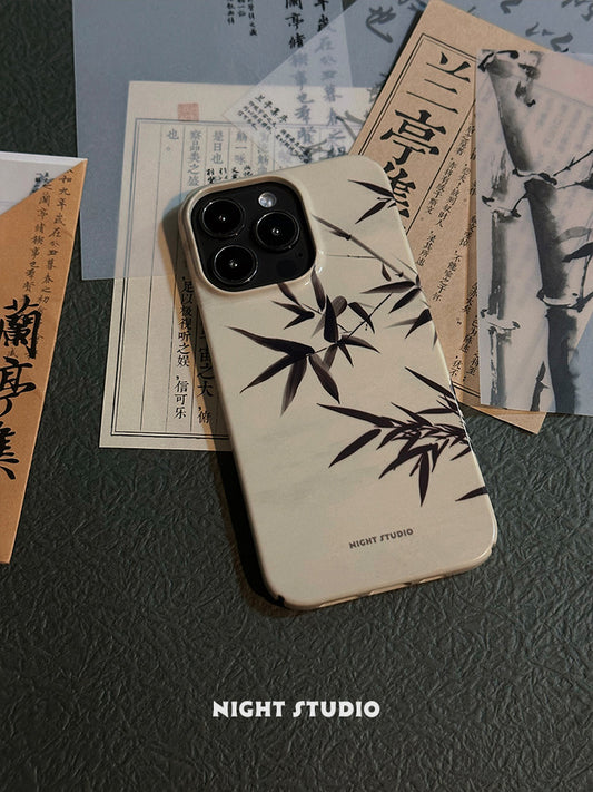 「Chinoiserie」Black Bamboo Printed Phone Case