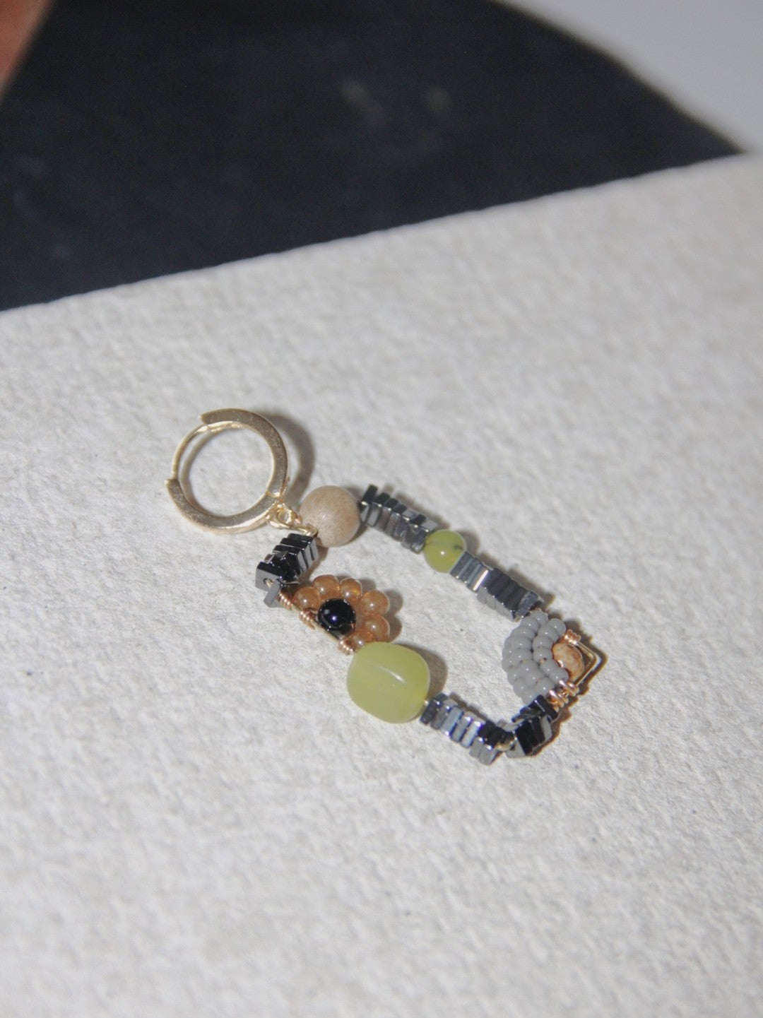「Chinoiserie」Natural Jade Square Earrings