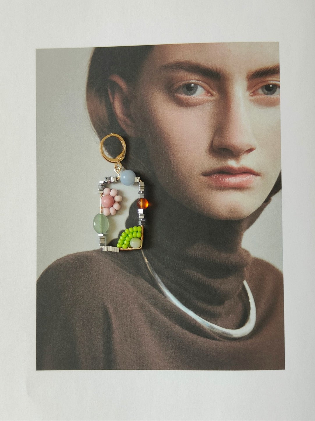 「Chinoiserie」Natural Jade Square Earrings