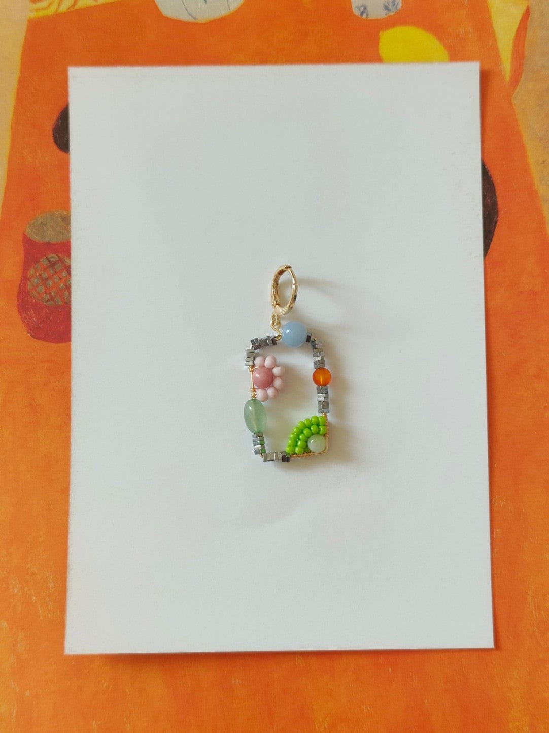 「Chinoiserie」Natural Jade Square Earrings