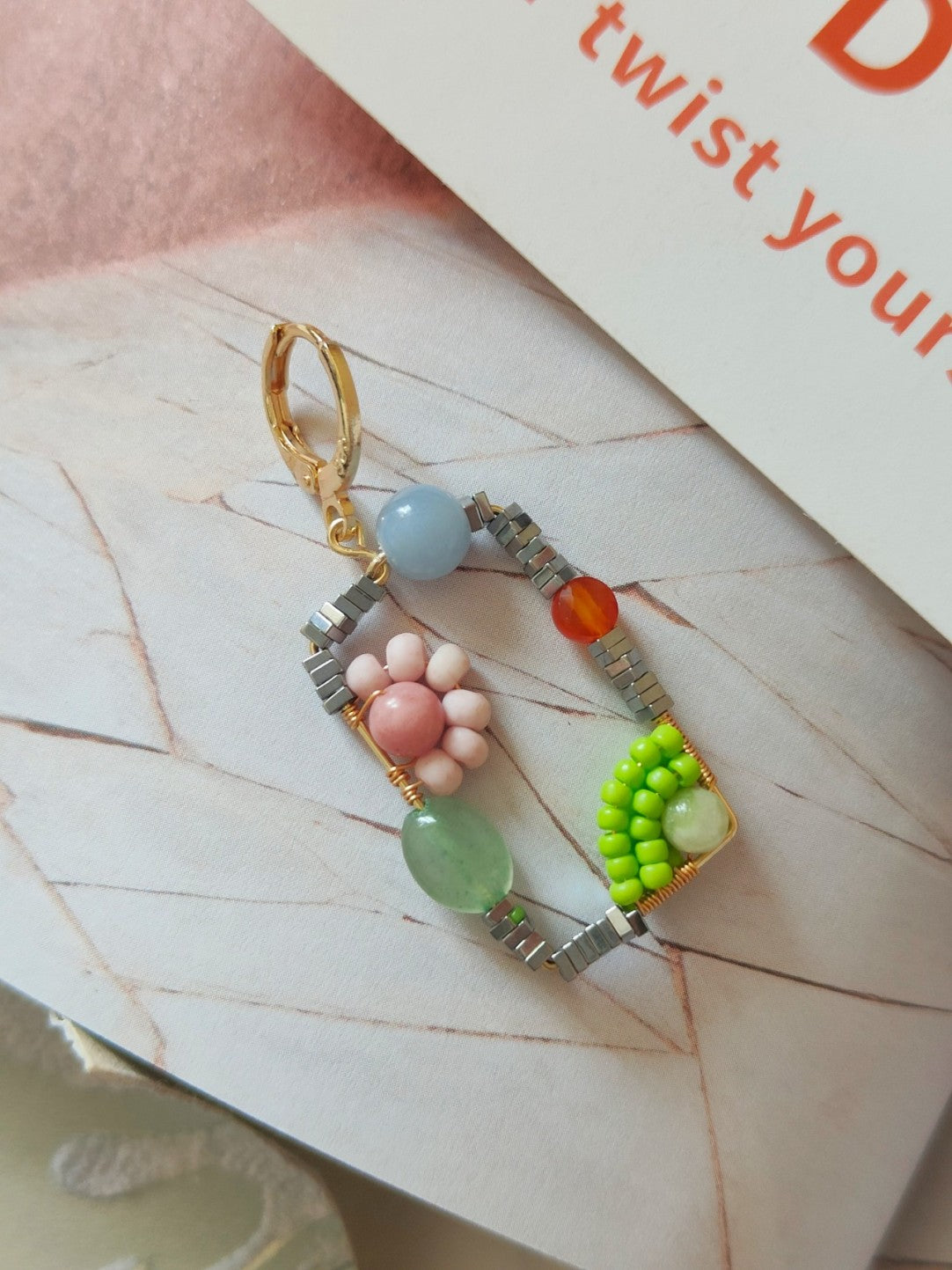 「Chinoiserie」Natural Jade Square Earrings