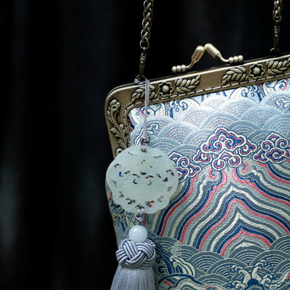 [Chinoiserie] Waves Frame Clutch Bag