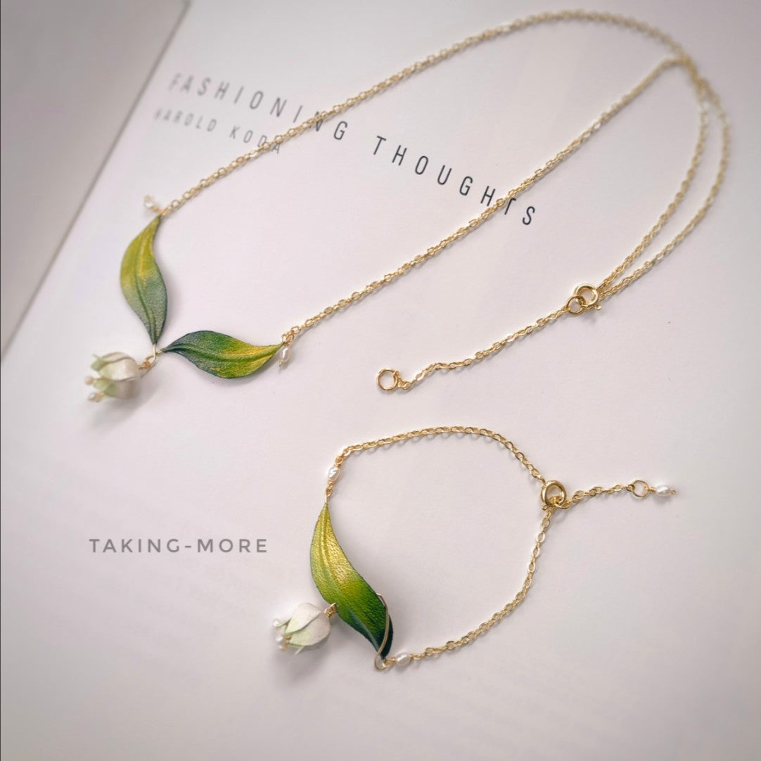 Cowhide Bell Orchid Earrings