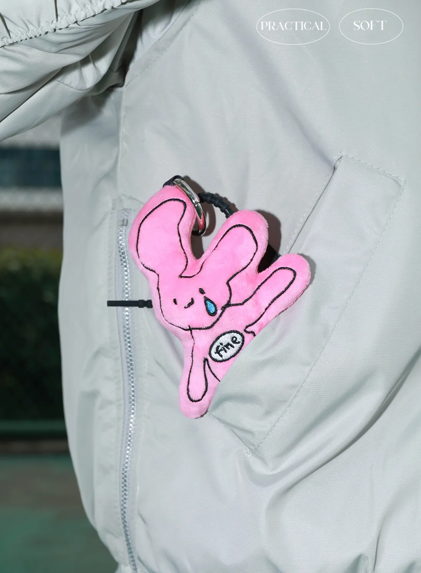 Crying Pink Rabbit Bag Charm
