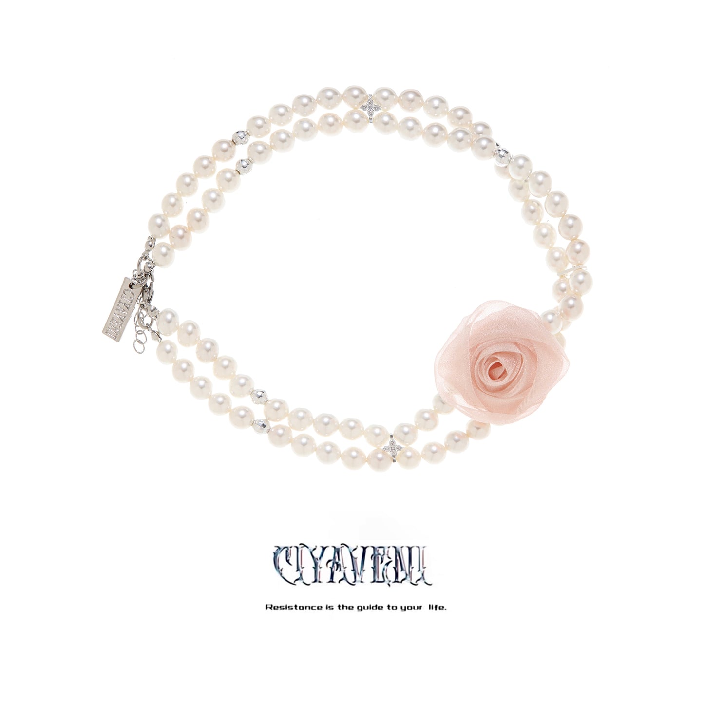Double Strand Pearl Rose Choker