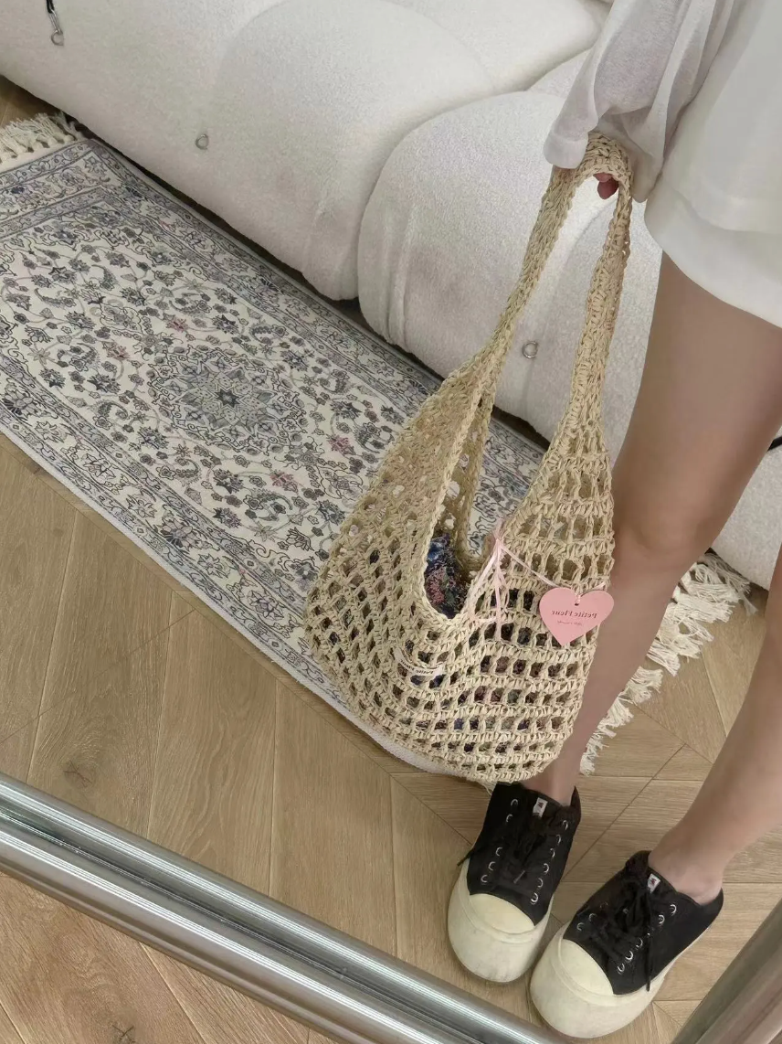 Floral Handwoven Straw Bag