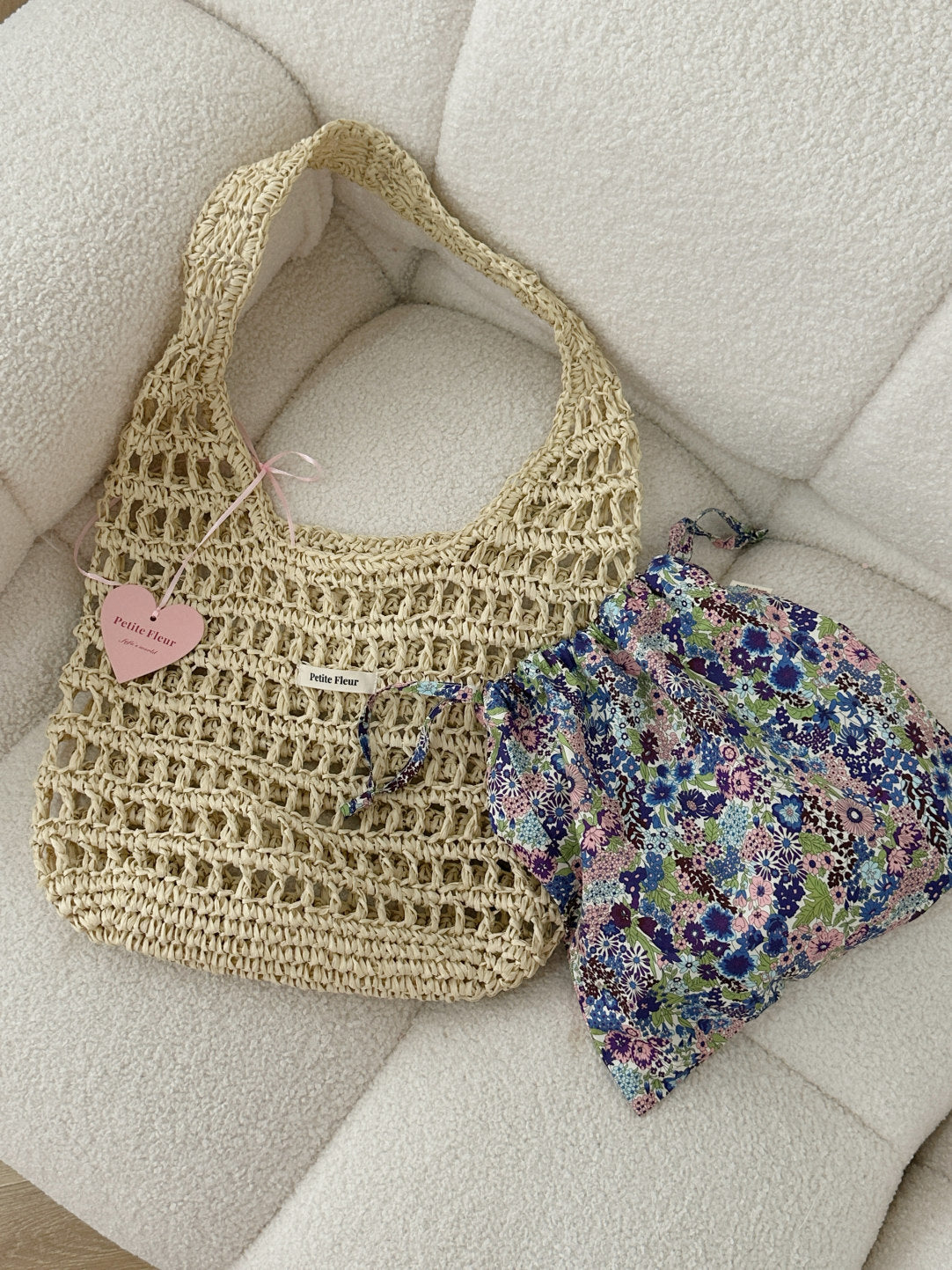 Floral Handwoven Straw Bag