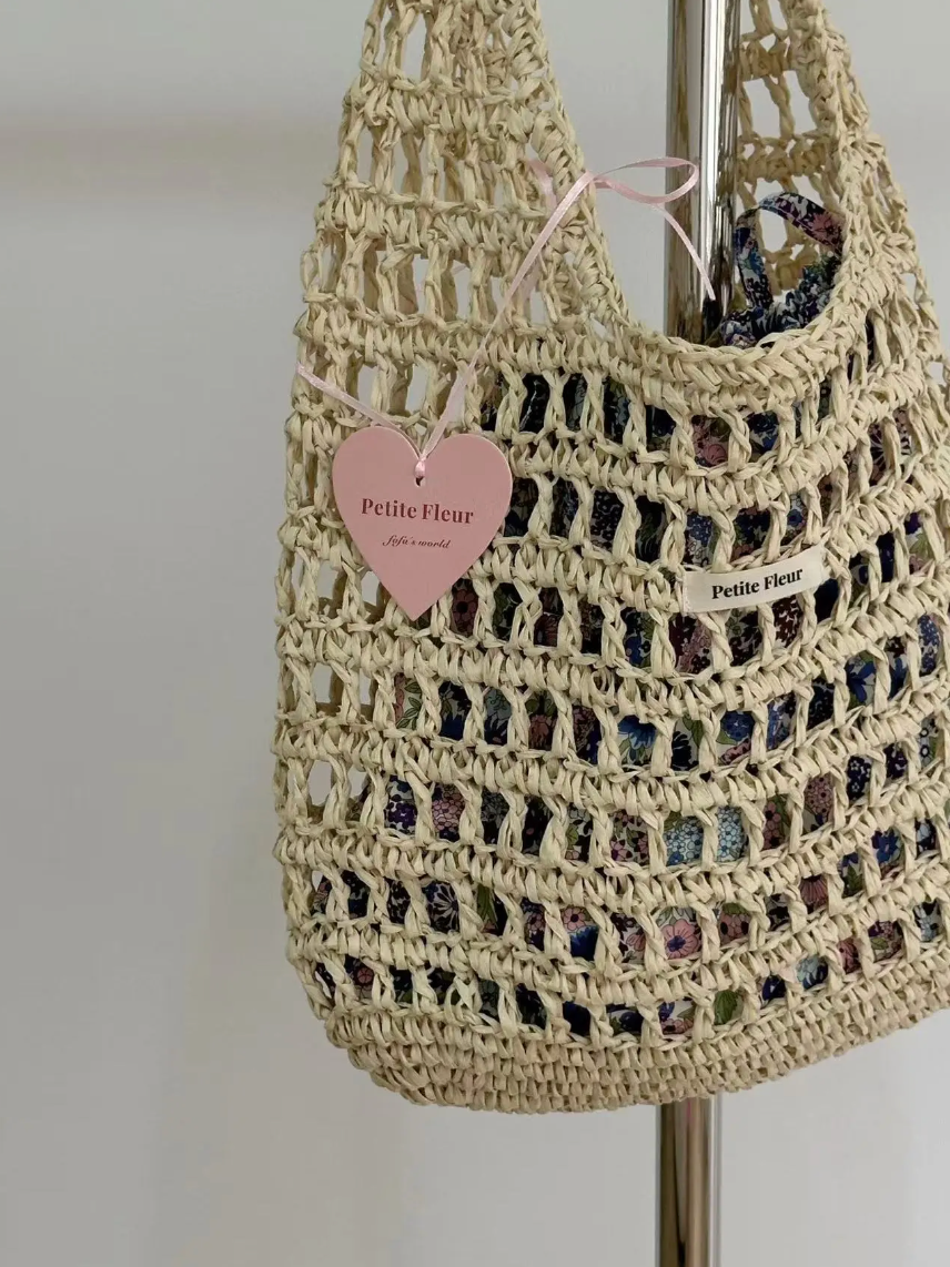 Floral Handwoven Straw Bag