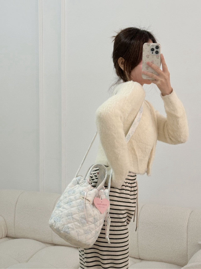Floral Print Drawstring Cloud Backpack