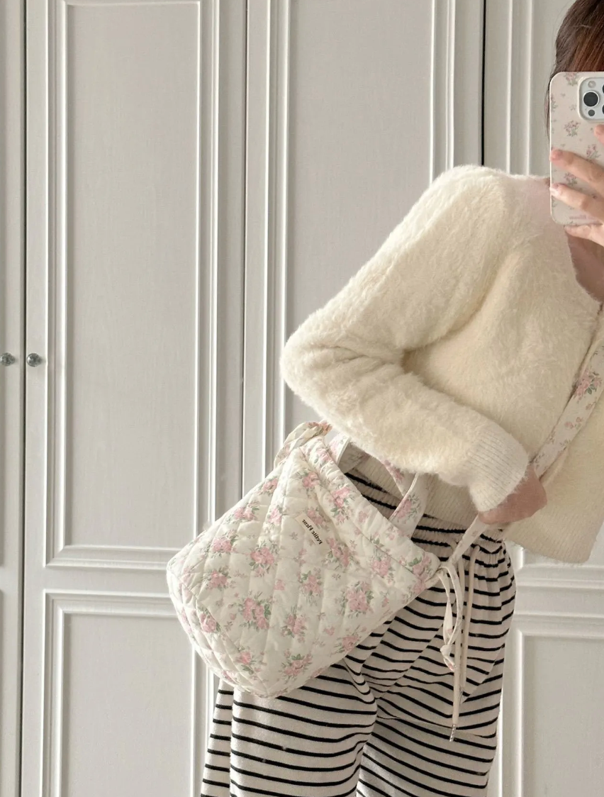 Floral Print Drawstring Cloud Backpack
