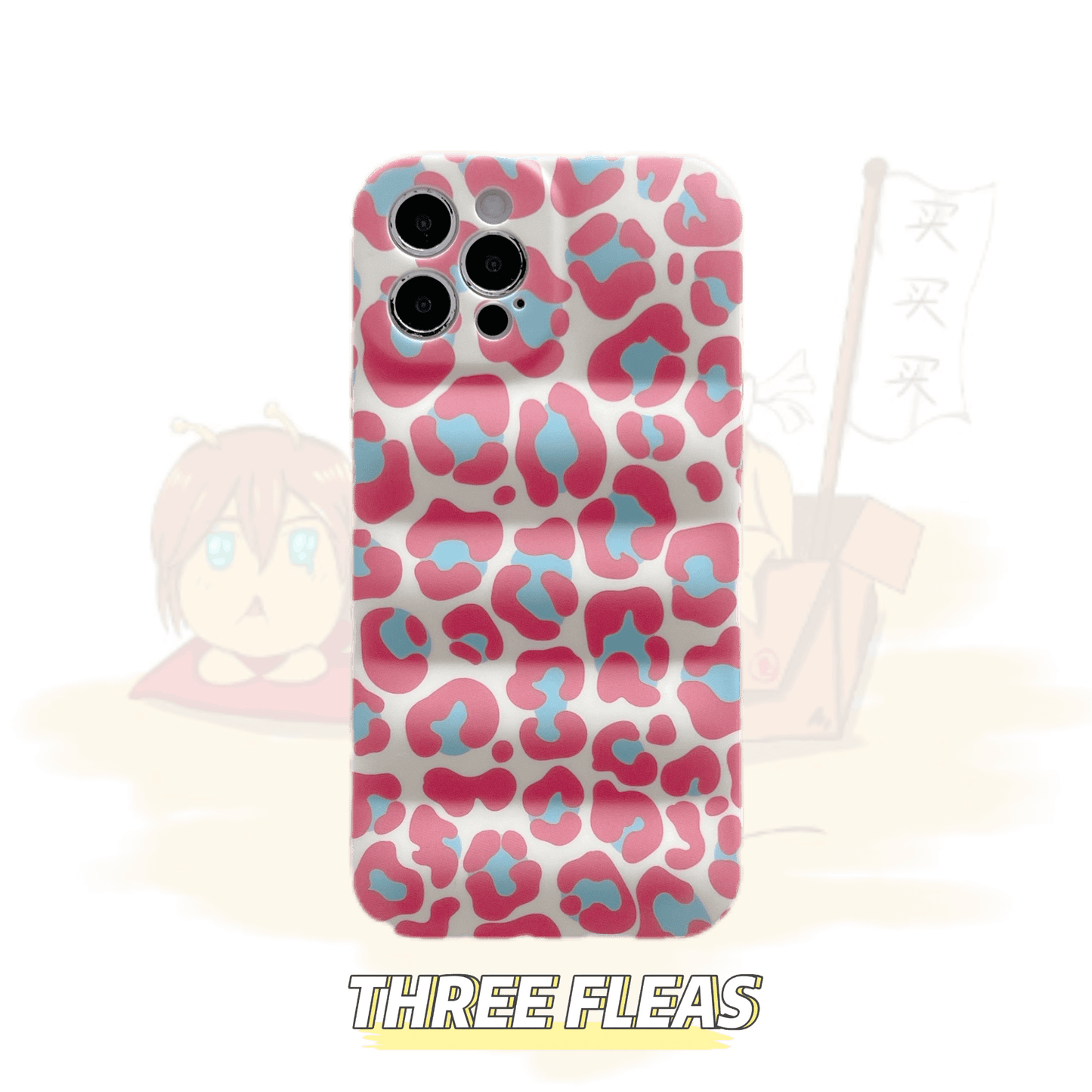 Floral pattern wavy shape phone case