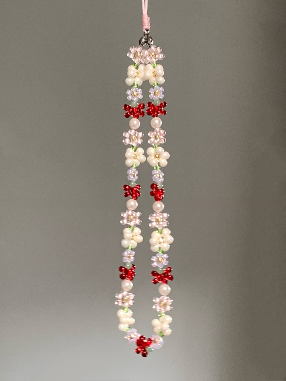 Flower Beaded Phone Charm