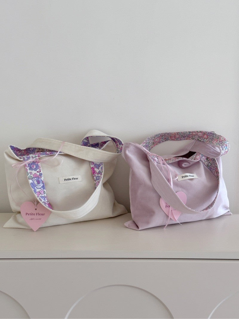 French Floral Print Doubleface Suede Handbag