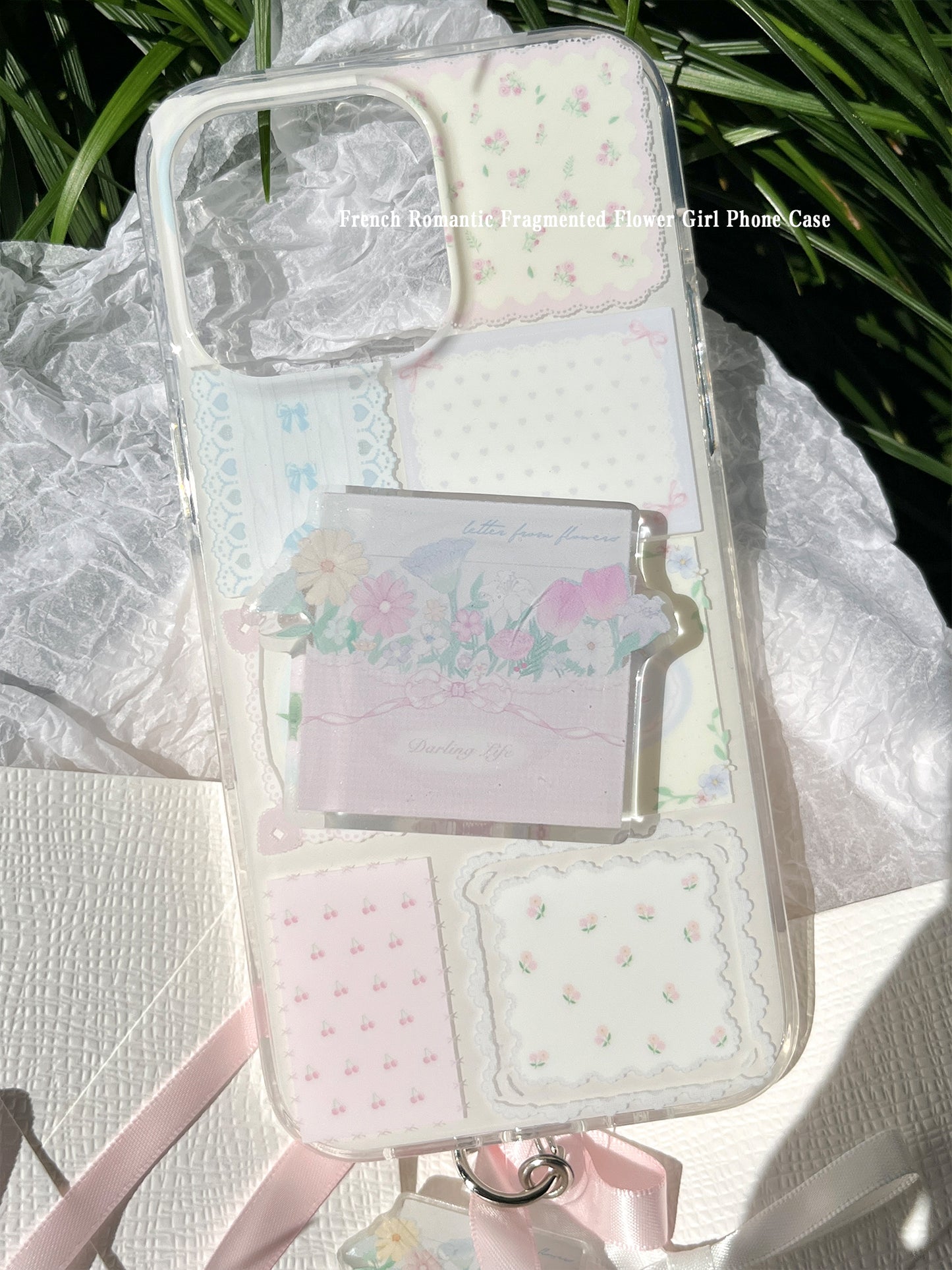 French Romantic Fragmented Flower Girl Phone Case