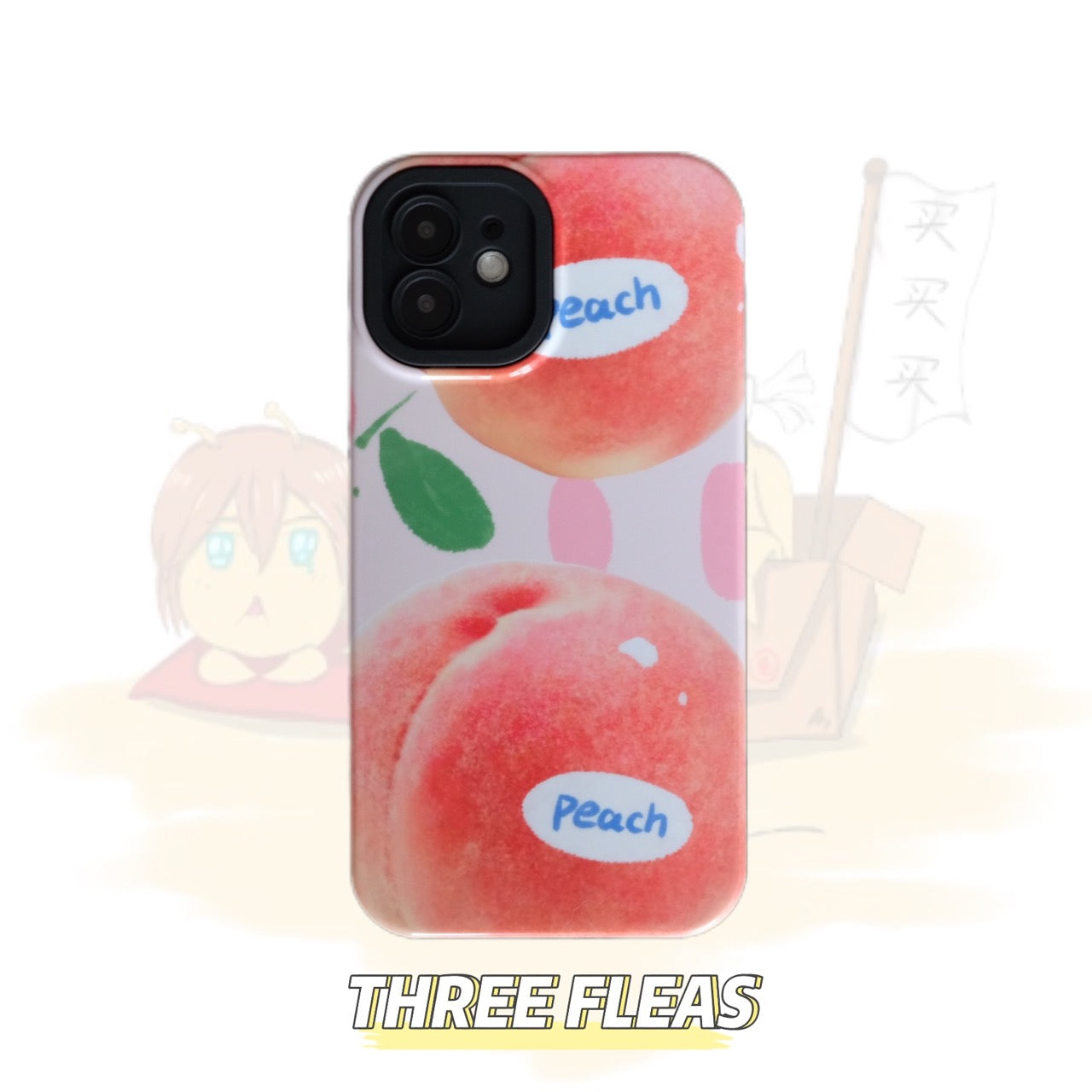 Fresh Raspberry and Peach Print Phone Case