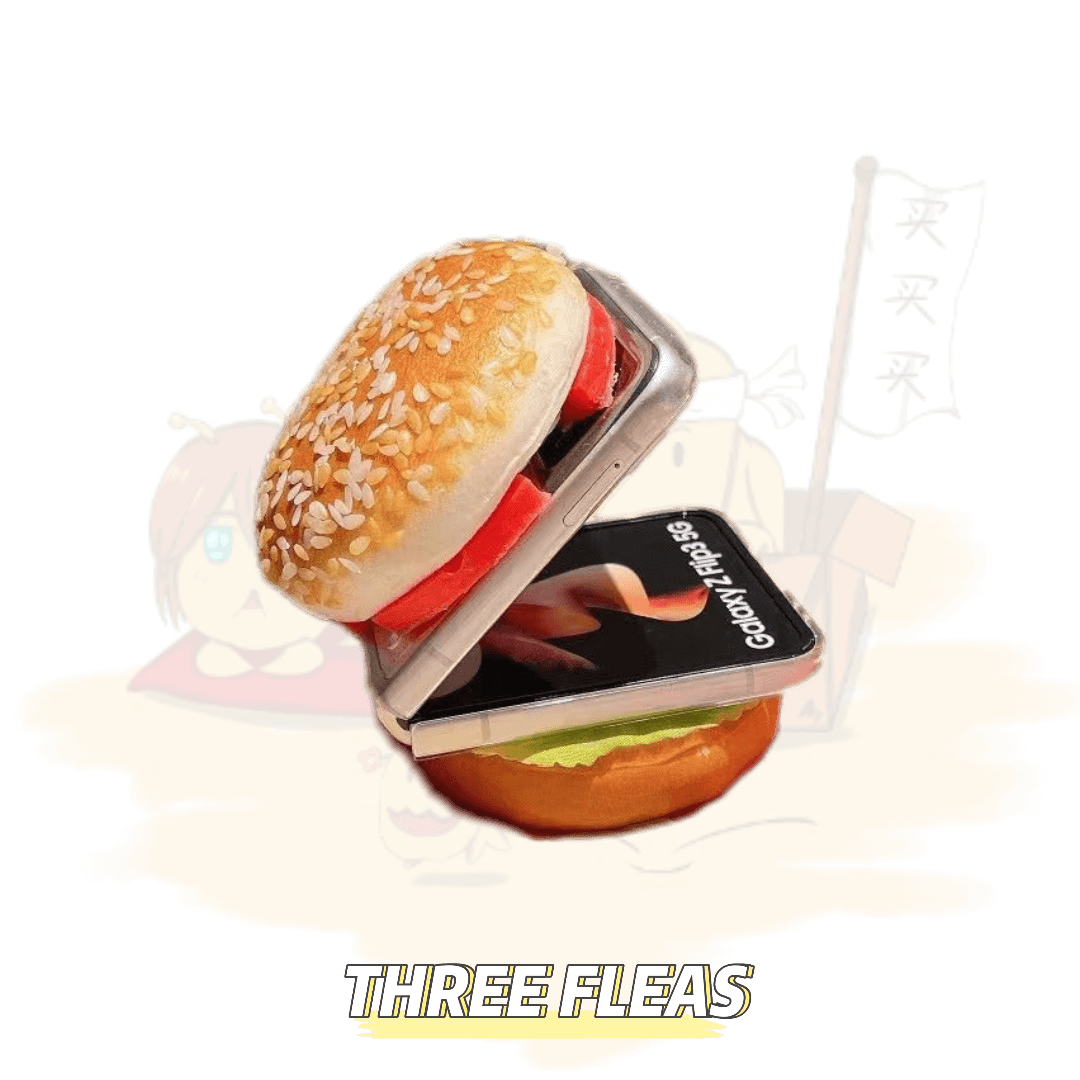 Funny hamburger Galaxy Z-Flip3/4 phone case | Samsung Phone Case | Three Fleas Funny hamburger Galaxy Z-Flip3/4 phone case | Samsung Phone Case | Three Fleas