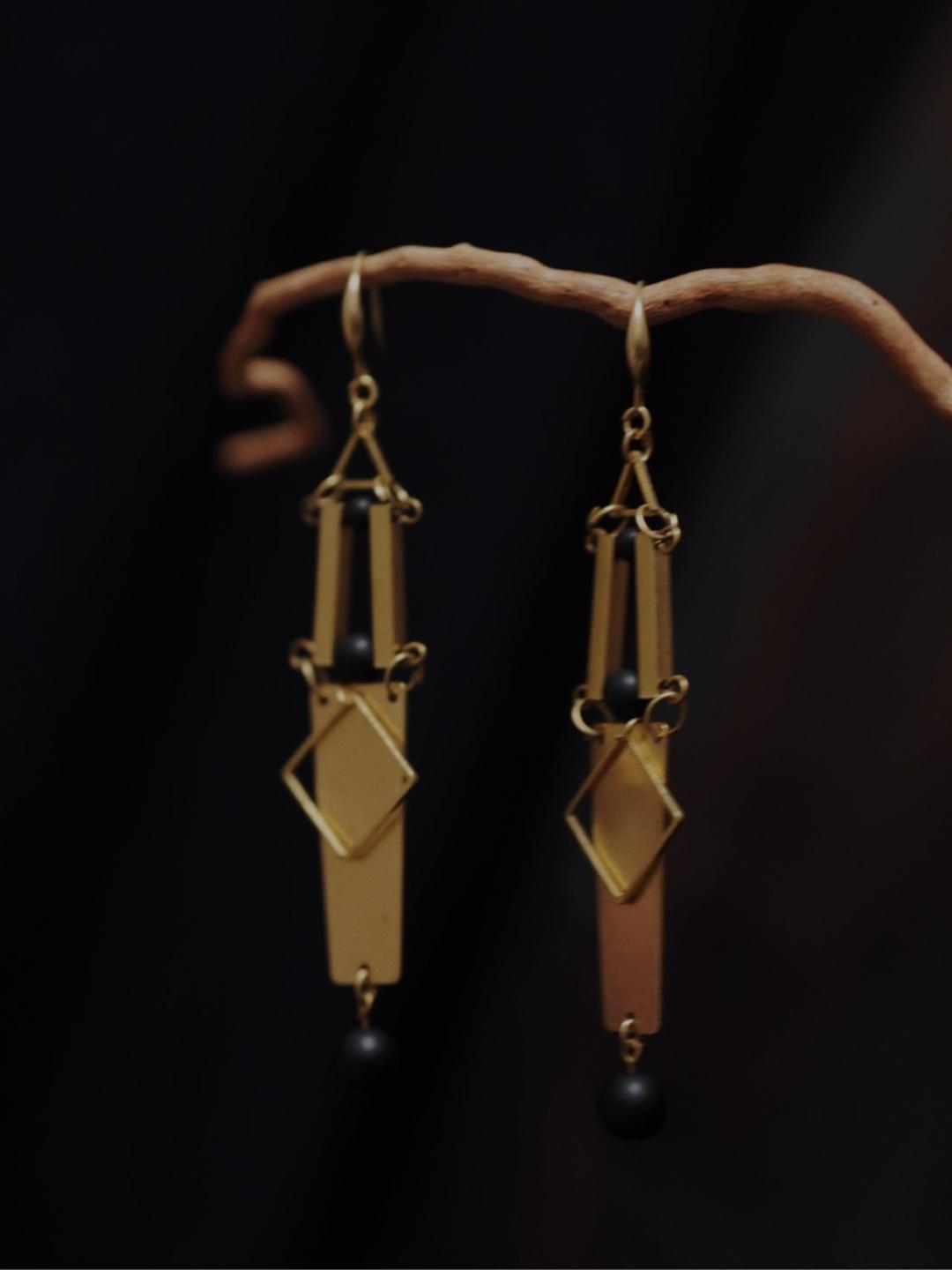 Geometry Copper Earrings