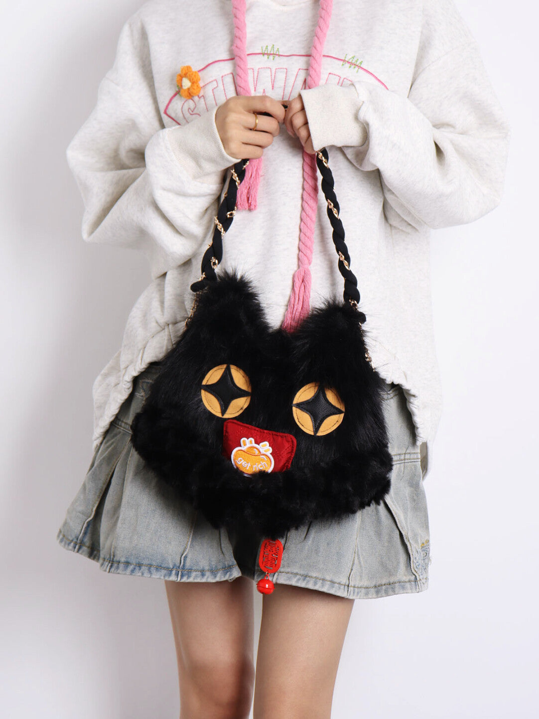 Get Rich Black Cat Bag