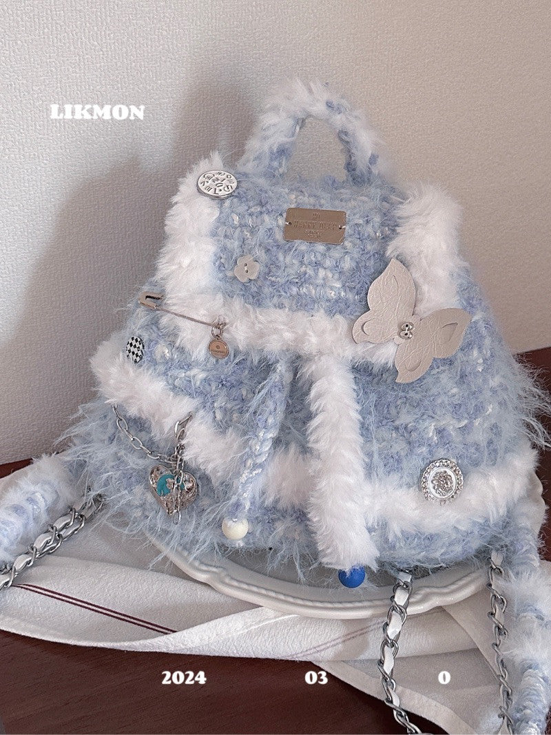 Glacier Butterfly Crochet Backpack