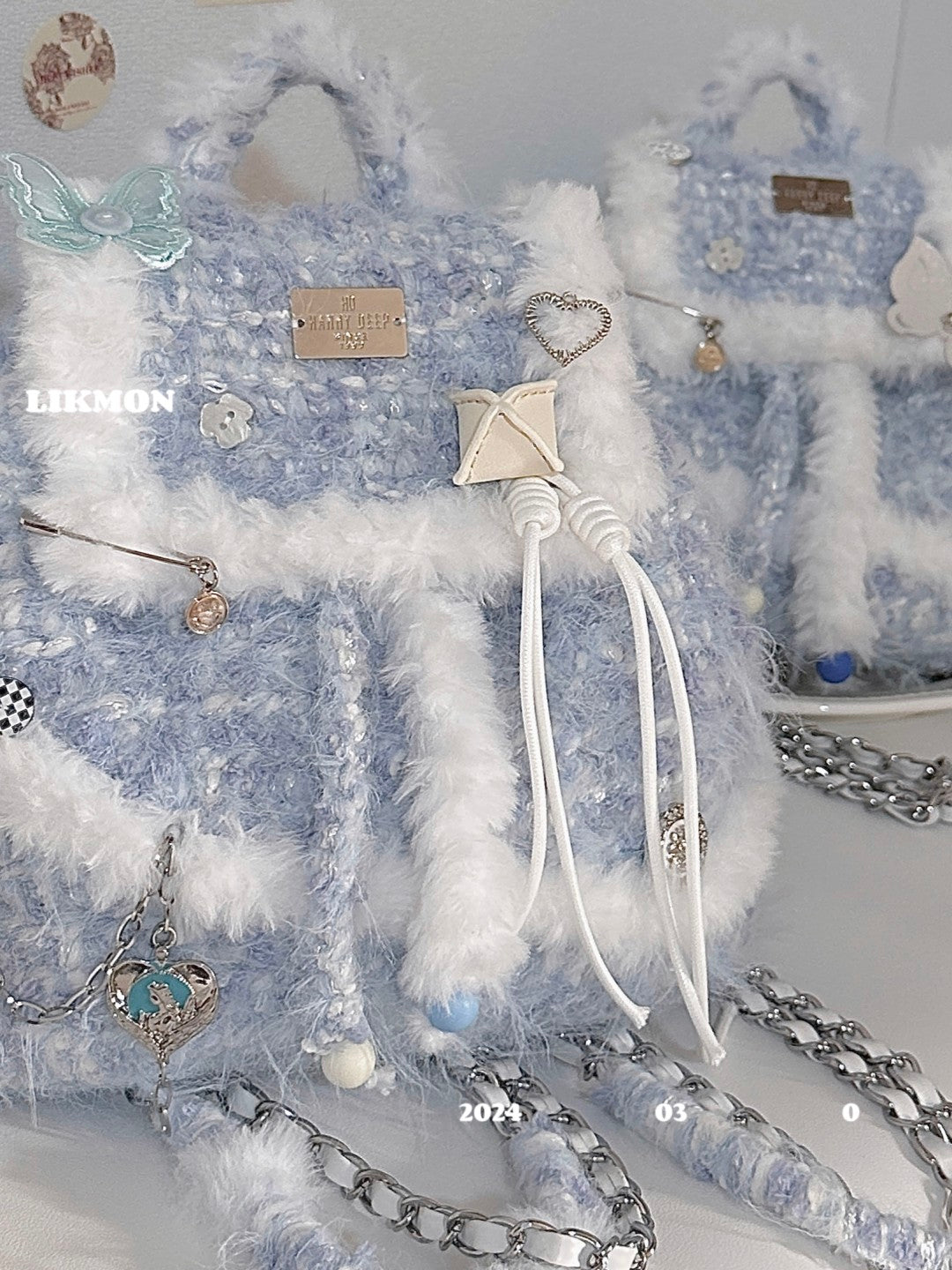 Glacier Butterfly Crochet Backpack