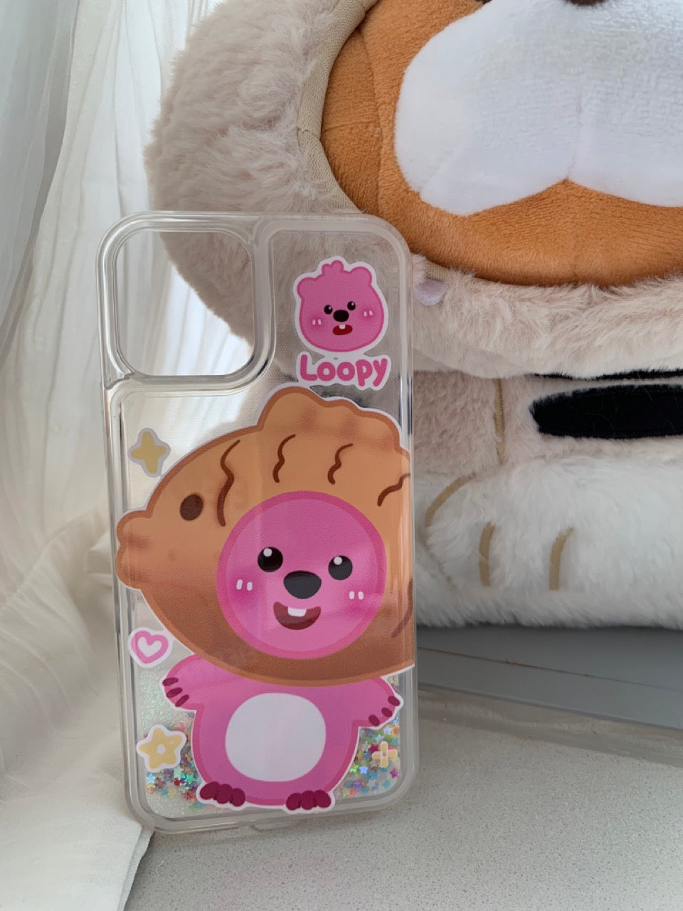 Glitter Quicksand Loopy Printed Phone Case