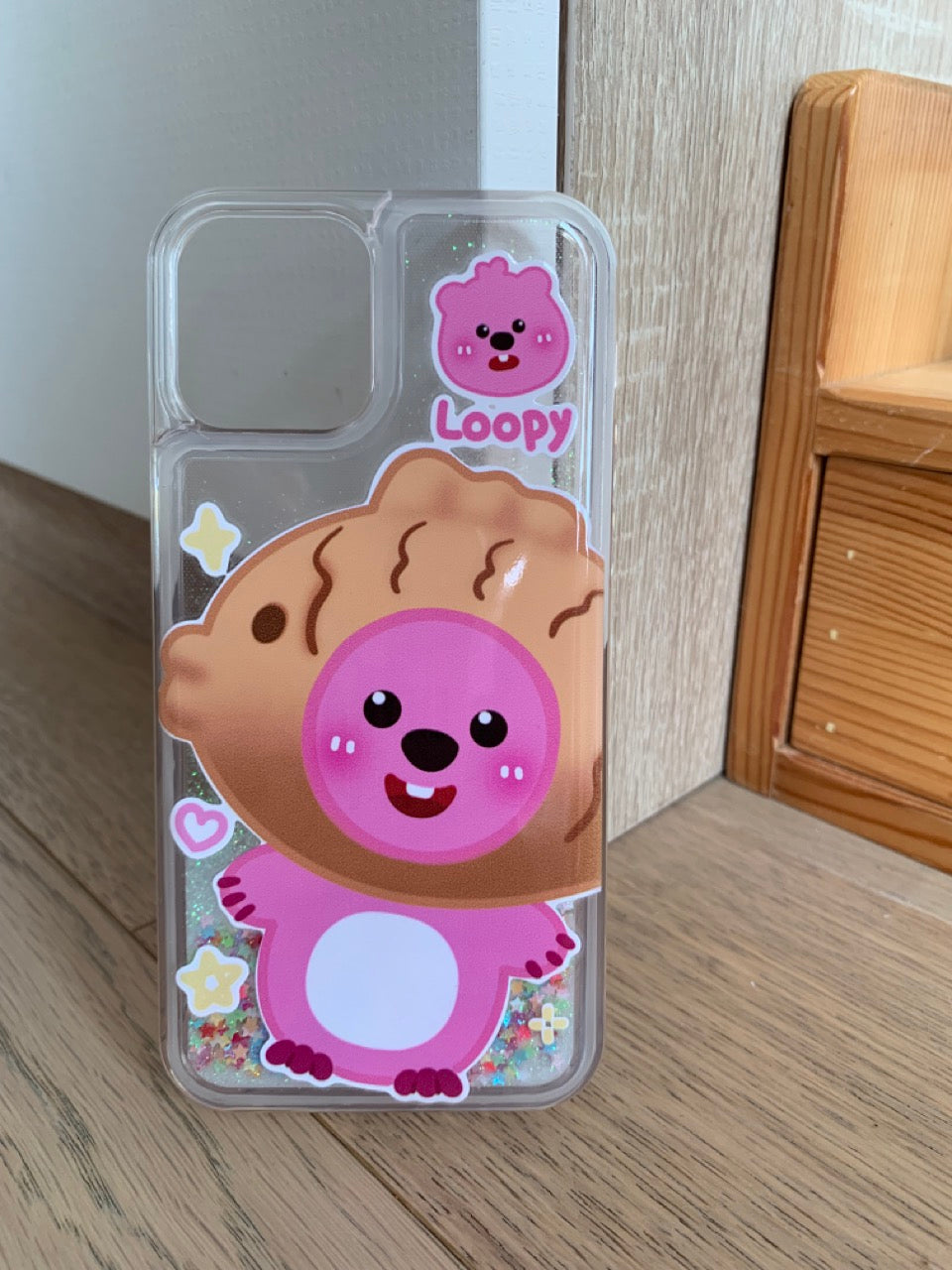 Glitter Quicksand Loopy Printed Phone Case