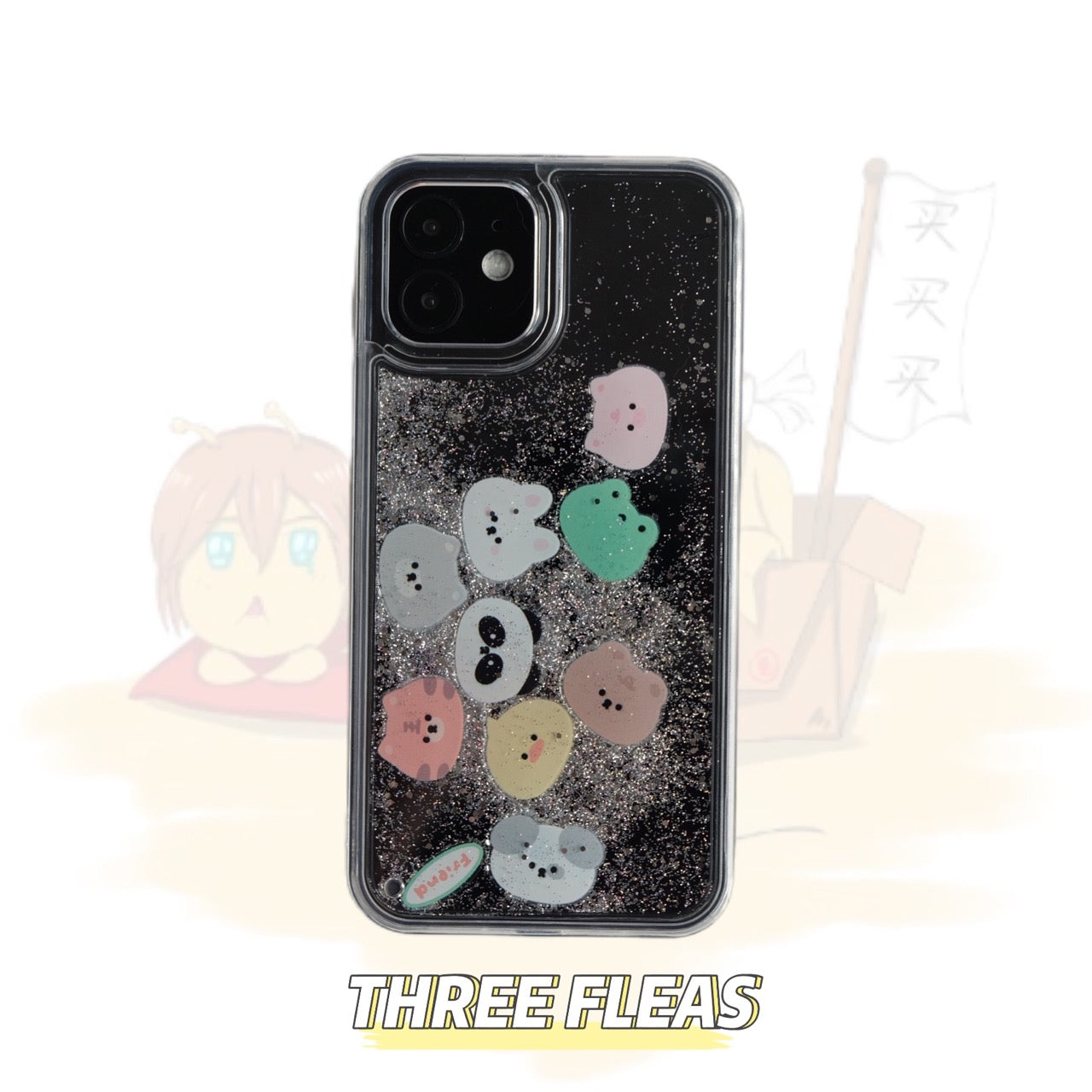 Glitter Quicksand Rabbit Bear Phone Case
