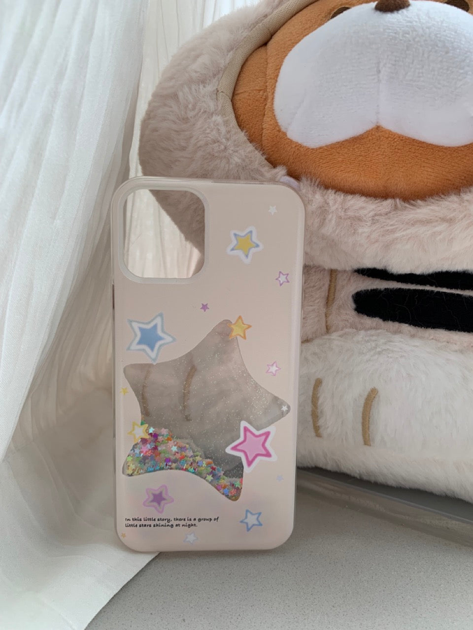 Glitter Quicksand Star Printed Phone Case