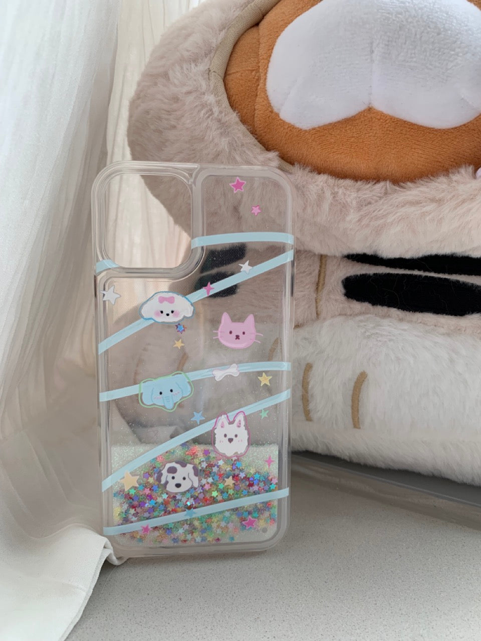 Glitter Quicksand Sweet Animals Printed Phone Case