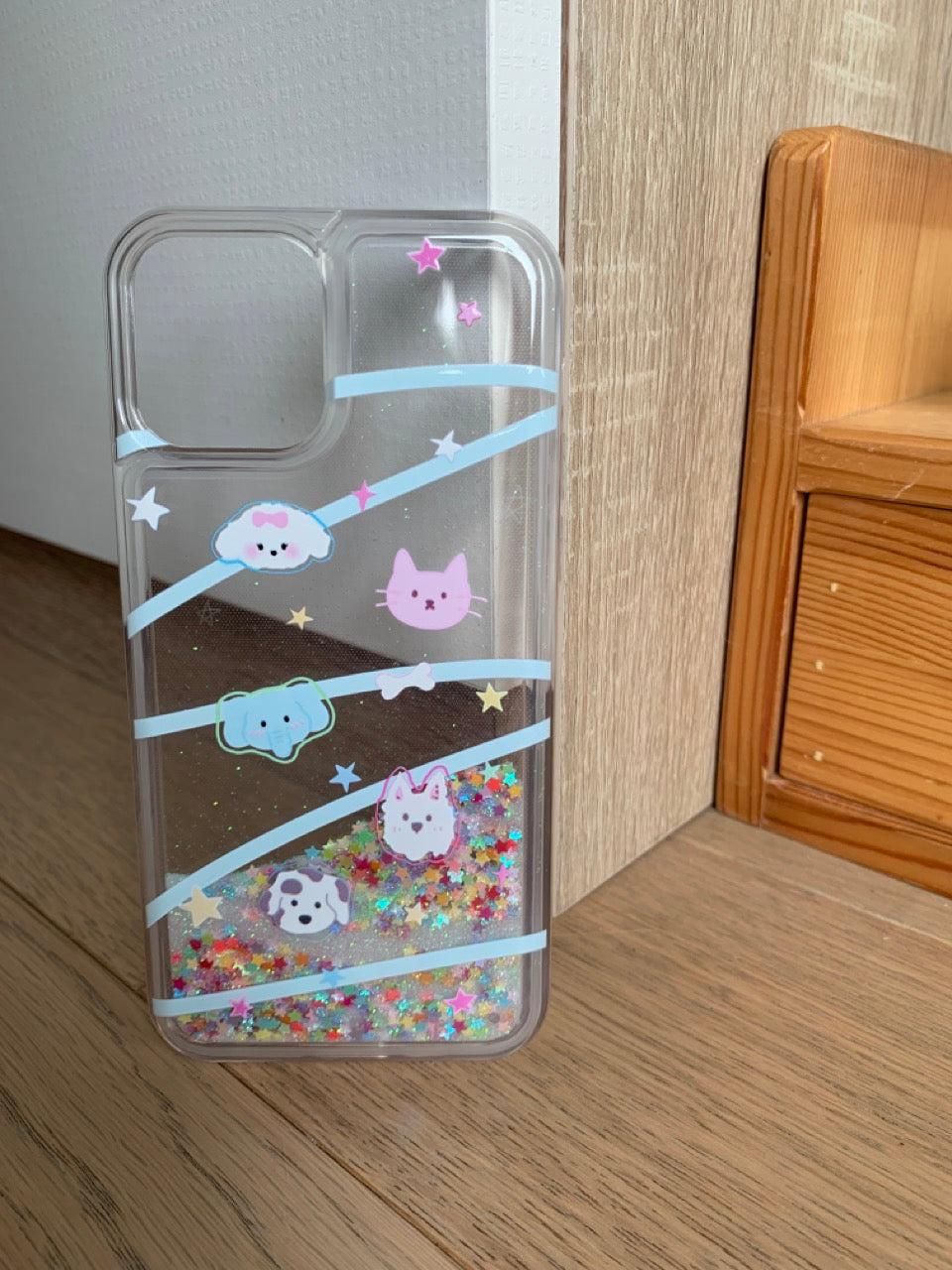 Glitter Quicksand Sweet Animals Printed Phone Case