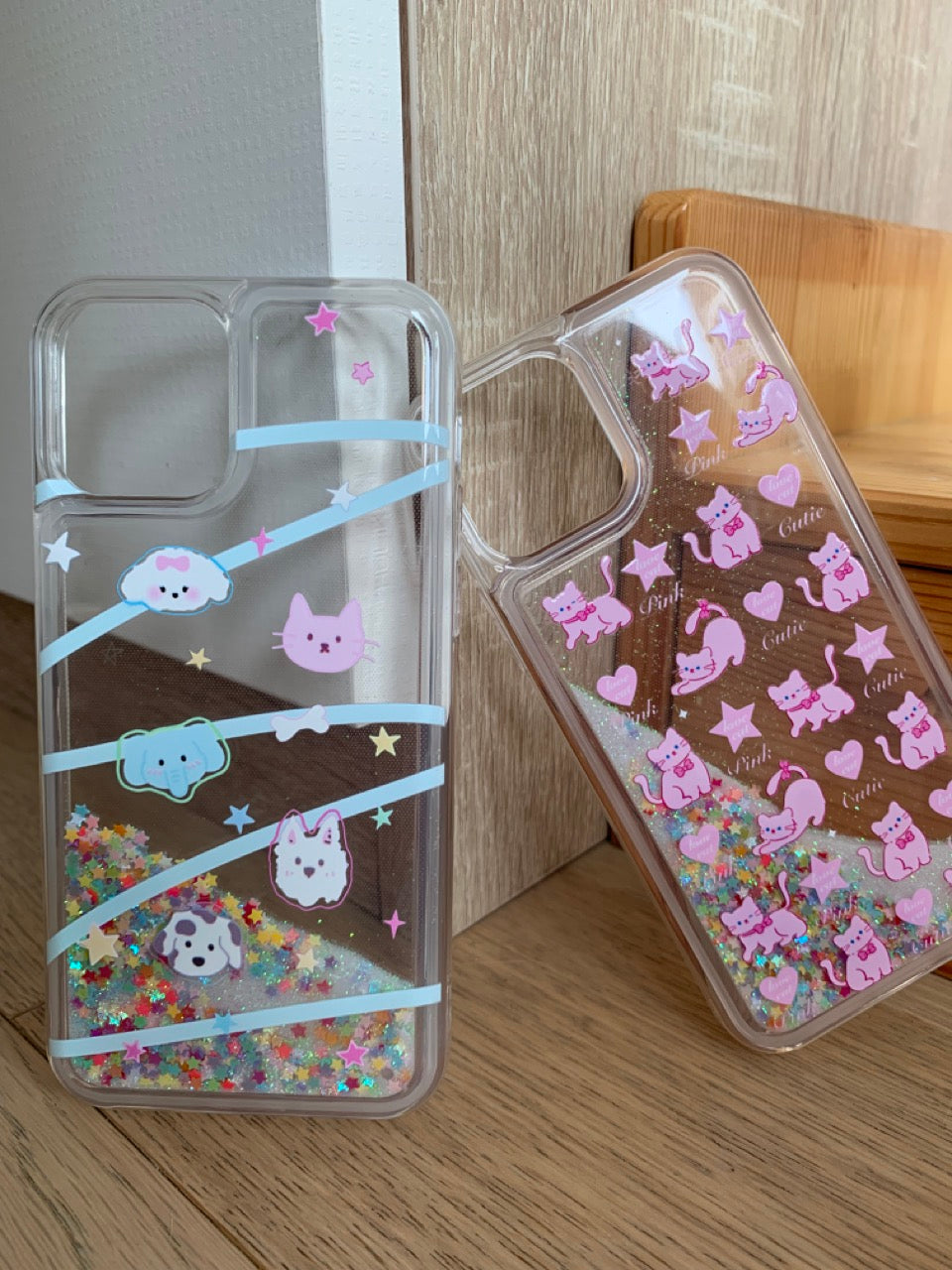 Glitter Quicksand Sweet Animals Printed Phone Case