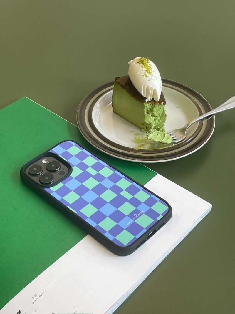Green Blue Plaid printed Phone Case
