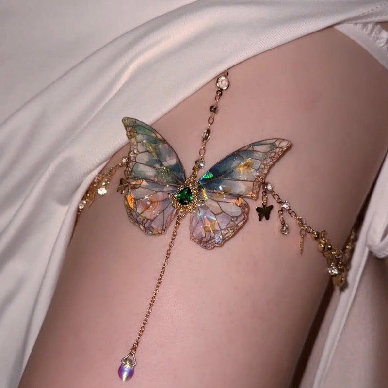 Green Butterfly Thigh Chain