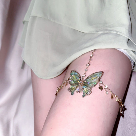 Green Fairy Butterfly Thigh Chain