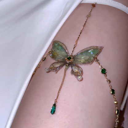 Green Fairy Butterfly Thigh Chain