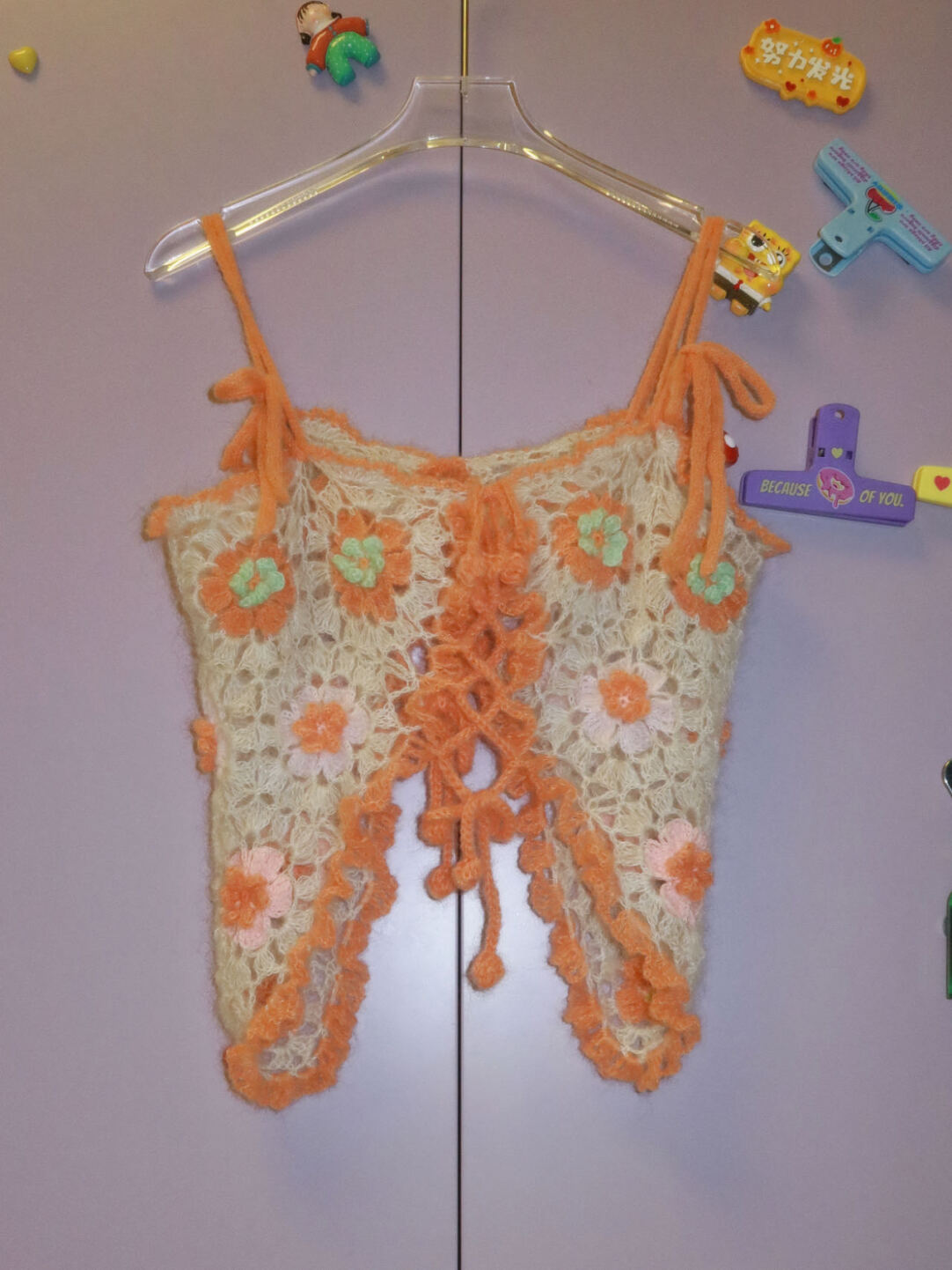 Handmade Butterfly Flower Crochet Top