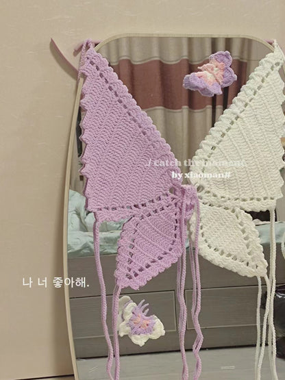 Handmade Crochet Butterfly Crop Top