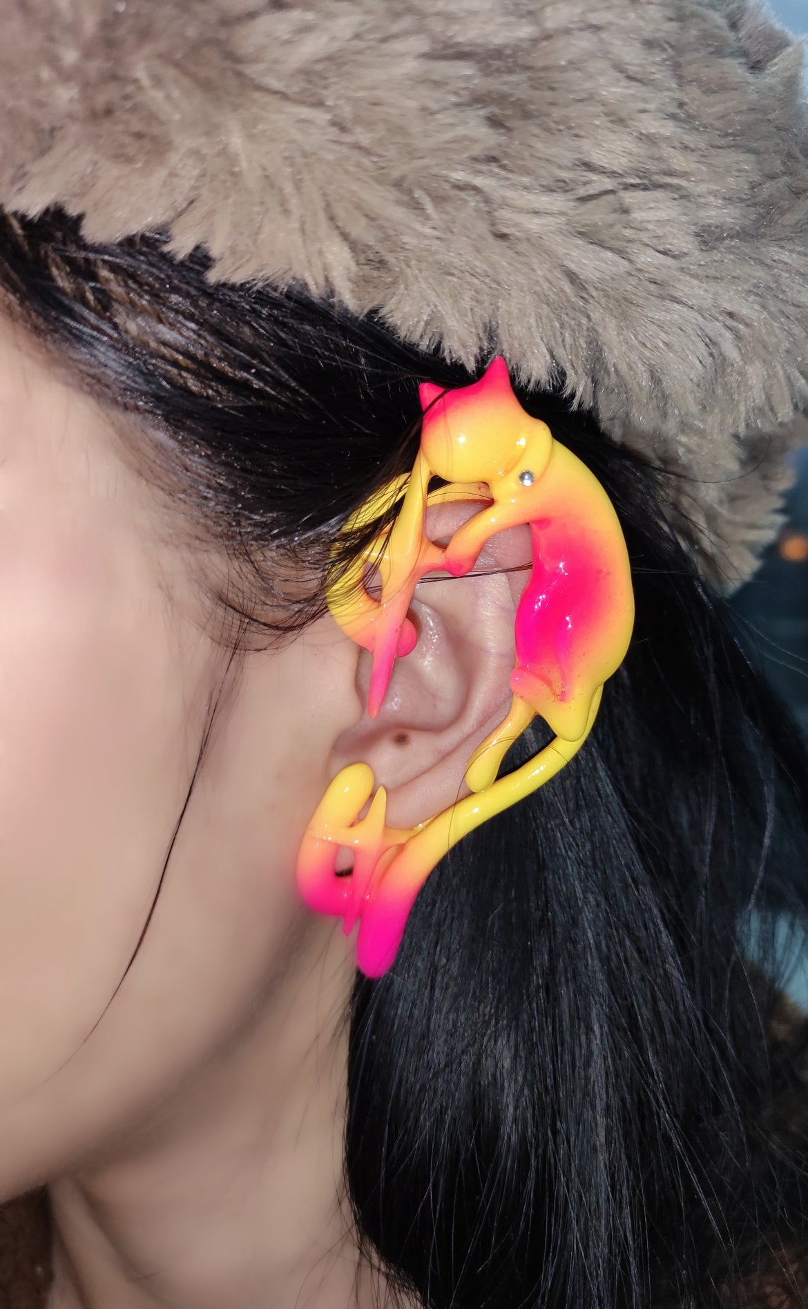 Handmade Heart Cat Ear Cuff