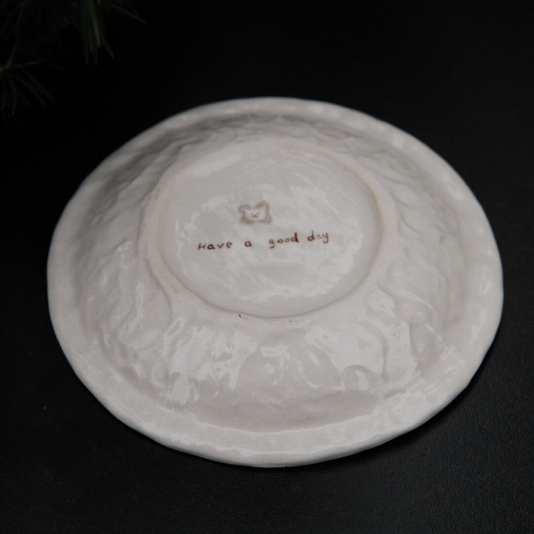 Happy Birthday Cat Cake Ceramic Plate