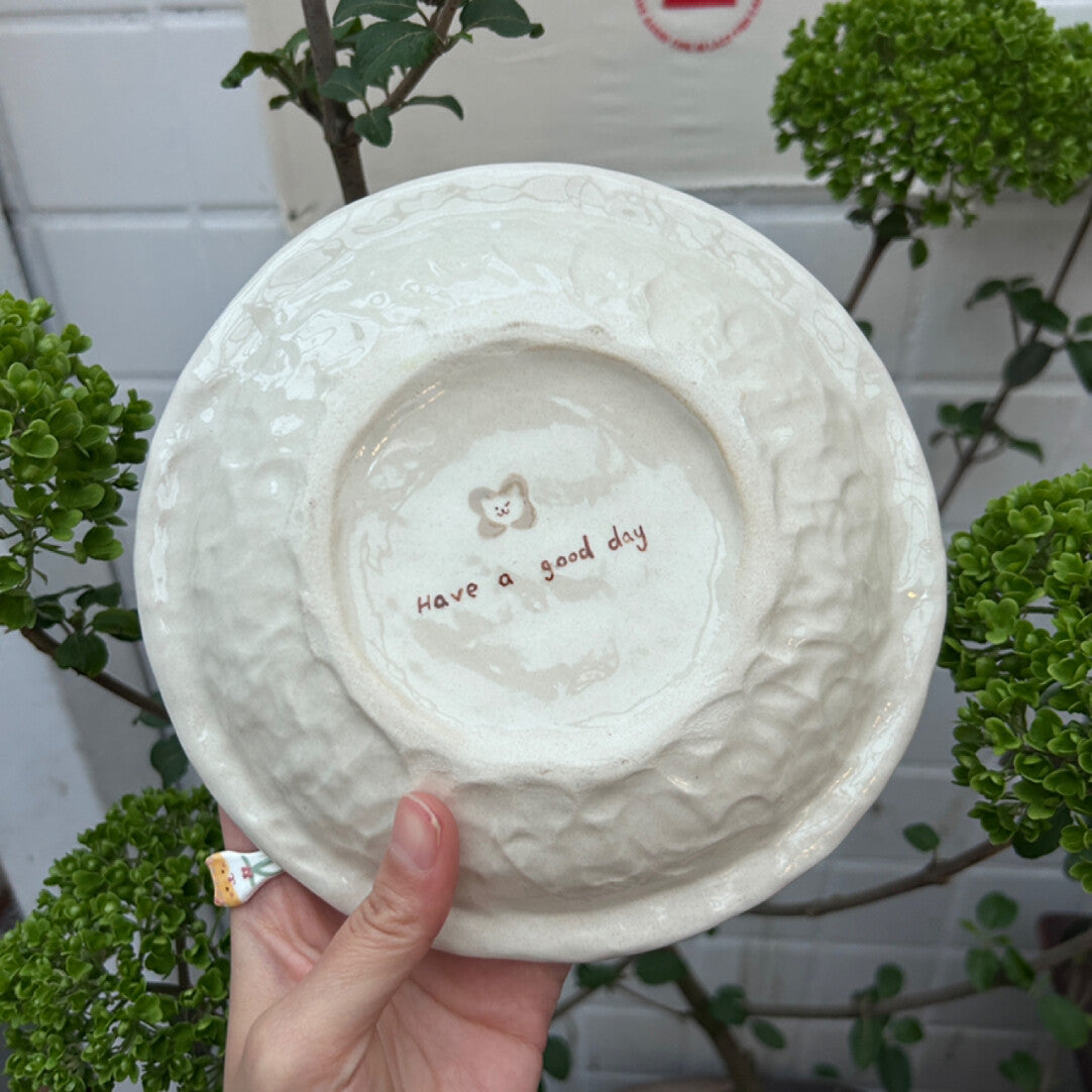 Happy Birthday Cat Cake Ceramic Plate